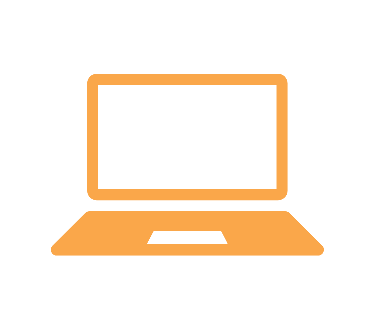 computer icon orange